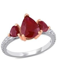Diamond Select Cuts - 14K Two-Tone 3.10 Ct. Tw. Diamond & Ruby Ring - Lyst