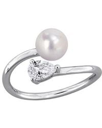 Rina Limor - 0.67 Ct. Tw. Lab-Grown Gemstone & 6-6.5Mm Pearl Ring - Lyst
