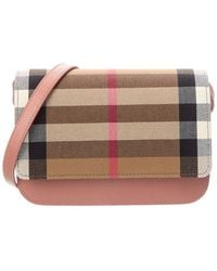 Burberry - Madison Check Canvas & Leather Crossbody - Lyst