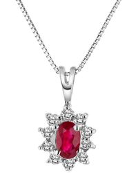 Diana M. Jewels - Fine Jewelry 14k 0.35 Ct. Tw. Diamond & Ruby Pendant Necklace - Lyst