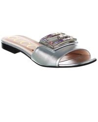 Gucci - Madelyn Jewel Leather Sandal - Lyst