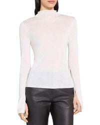Theory - Slit Sleeve Turtleneck Wool-Blend Sweater - Lyst