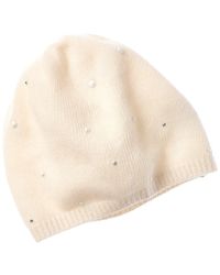 Portolano - Pearls & Crystals Stones Cashmere Beanie - Lyst
