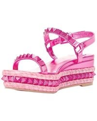 Christian Louboutin - Leather Pyraclou 60 Glam Spikes Platform Wedge (Authentic Pre-Loved) - Lyst