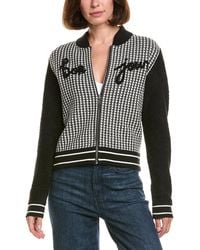 KARL LAGERFELD - Bonjour Knit Wool-Blend Bomber Jacket - Lyst