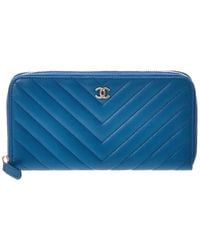 CHANEL - V Stitch Around Long Wallet (Authentic Pre-Loved) - Lyst