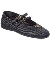 Prada - Logo Crochet Ballerina Flat - Lyst