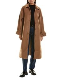 French Connection - Fawn Felt Wool-Blend Coat - Lyst