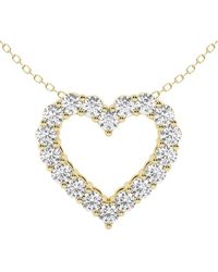 Lab Grown Diamonds - 14k 1.50 Ct. Tw. Lab Grown Diamond Heart Pendant - Lyst