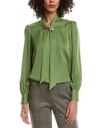Tahari - Bow Neck Tie Blouse - Lyst