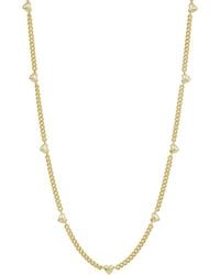 Savvy Cie - 18K Plated Heart Necklace - Lyst