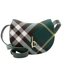 Burberry - Green Canvas Mini Check Jacquard Rocking Horse Mini Shoulder Bag (authentic Pre-loved) - Lyst