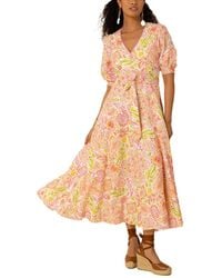 Hale Bob - Faye Linen Midi Dress - Lyst