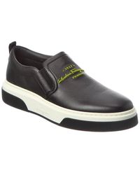 Ferragamo - Cassina Saddle Leather Sneaker - Lyst