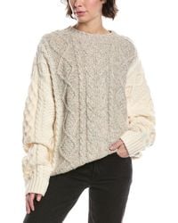 7 For All Mankind - Mock Neck Cable Wool & Alpaca-Blend Pullover - Lyst