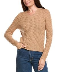 Kier + J - Kier + J Cable Wool & Cashmere-Blend Sweater - Lyst