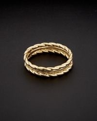 Italian Gold - 14k Twisted Triple Ring - Lyst