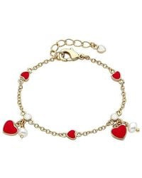 Rachel Glauber - 14K Plated Cz Heart Bracelet - Lyst