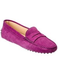 Tod's - Suede Penny Loafers - Lyst