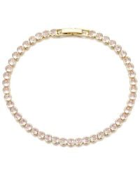 Adornia - 14K Plated Crystal Bezeled Tennis Bracelet - Lyst