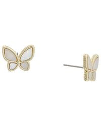 Juvell - 18K Plated Pearl Butterfly Earrings - Lyst