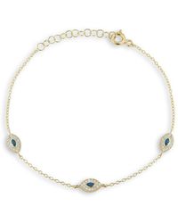 Glaze Jewelry - 14k Over Silver Cz Evil Eye Bracelet - Lyst