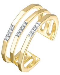 Genevive Jewelry - Rachel Glauber 14K Plated Cz Open Ring - Lyst