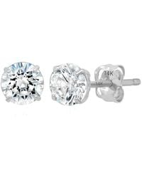 MaxColor - 14K Cz Stud Earrings - Lyst