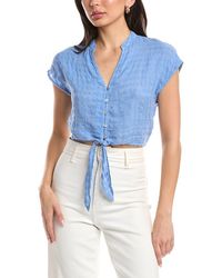 Bella Dahl - Short Sleeve Tie Front Linen-Blend Top - Lyst