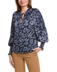 Rebecca Taylor - Vera Fleur Tie-front Blouse - Lyst