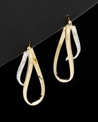 Italian Gold - 14K Two-Tone Twisted Hoops - Lyst