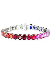 Lab Grown Gemstones - 14K 34.00 Ct. Tw. Lab-Grown Gemstone Tennis Bracelet - Lyst