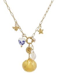 Adornia - 18K Plated Stainless Steel Tarnish-Resistant Shell & Charm Necklace - Lyst