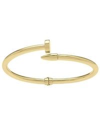 Italian Gold - 14K Nail Head Bangle Bracelet - Lyst