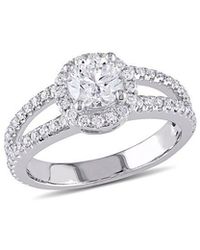 Rina Limor - 14K 1.29 Ct. Tw. Diamond Halo Split Shank Ring - Lyst