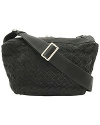 Bottega Veneta - Black Intrecciato Canvas Shoulder Bag (authentic Pre-loved) - Lyst
