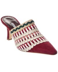 Manolo Blahnik - Alo 70 Suede Mule - Lyst