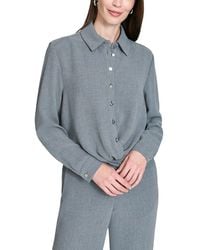 Halston - Long Sleeve Twist Waist Top - Lyst