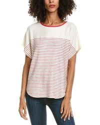 Max Studio - Short Sleeve Stripe Top - Lyst