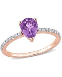 Rina Limor - 14k Rose Gold 1.10 Ct. Tw. Diamond & Amethyst Ring - Lyst