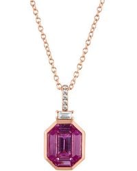 Effy Fine Jewelry - 14K Rose 0.92 Ct. Tw. Diamond & Sapphire Necklace - Lyst