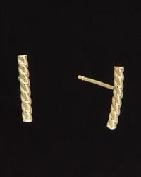 Italian Gold - 14k Twisted Bar Studs - Lyst