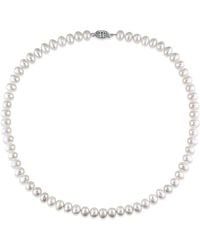 Pearls - Silver 6.5-7mm Pearl Single Strand Necklace - Lyst