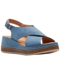 Clarks - Kassanda Step Nubuck Wedge Sandal - Lyst