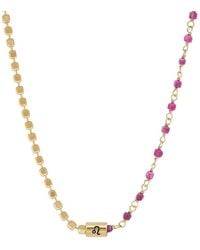 Karma and Luck - Plated Ruby Agate Beaded Necklace - Lyst