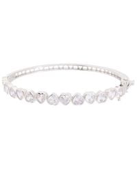 Juvell - 18K Plated Cz Heart Bangle Bracelet - Lyst