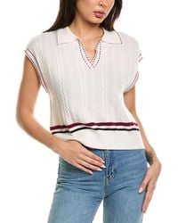 Brodie Cashmere - Varsity Cable 100% Cashmere Tank - Lyst