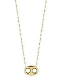 Italian Gold - 14K Puffed Mariner Link Necklace - Lyst