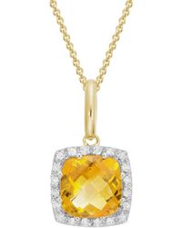 Diamond Select Cuts - 14k 2.02 Ct. Tw. Diamond & Citrine Necklace - Lyst