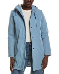 HUNTER - Billie Canvas Mid Length Hooded Rain Jacket - Lyst